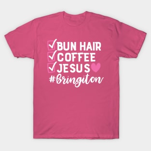 Bun Hair Coffee Jesus T-Shirt